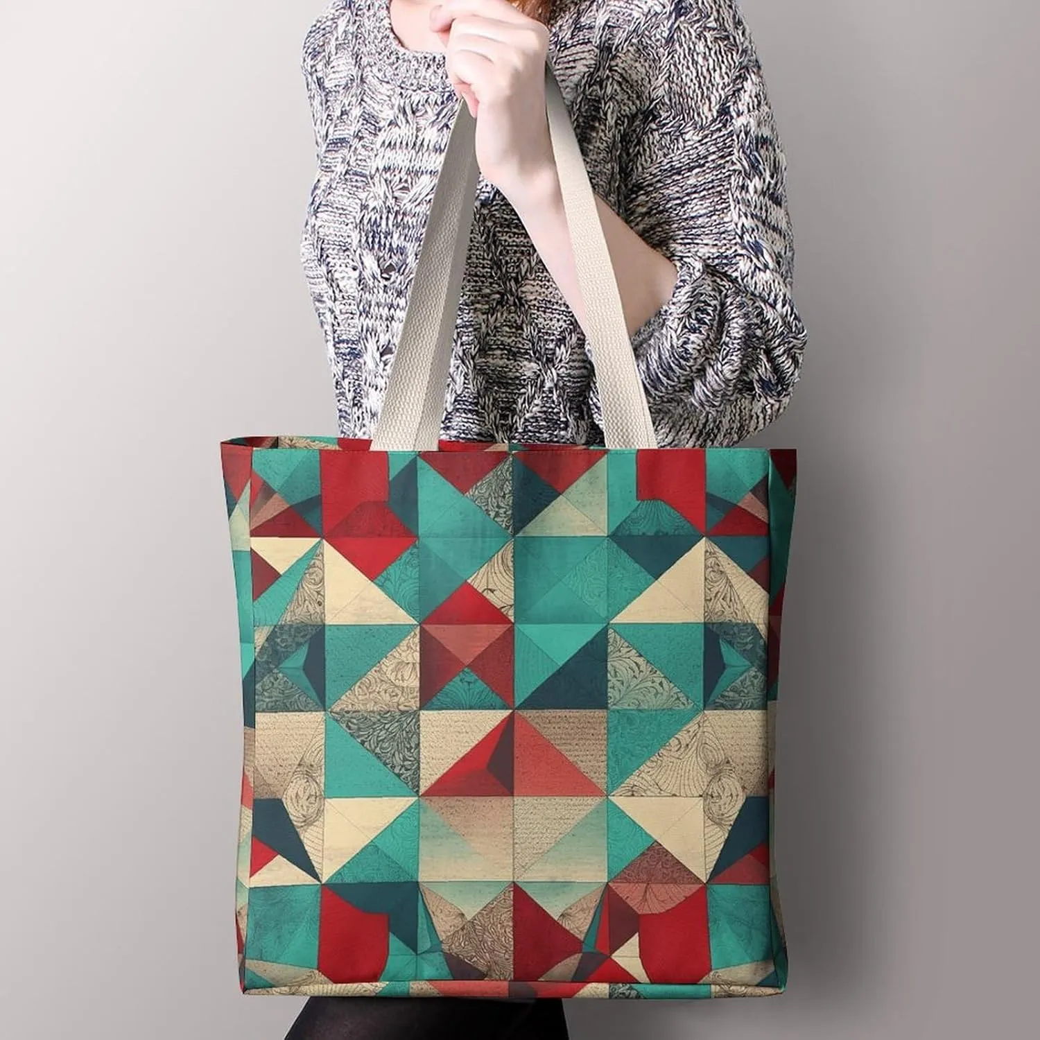 Tote Bag Laptop Handbag Small Hound Pattern Grocery Bag Canvas Shoulder Bag Crossbody Bag for Travel