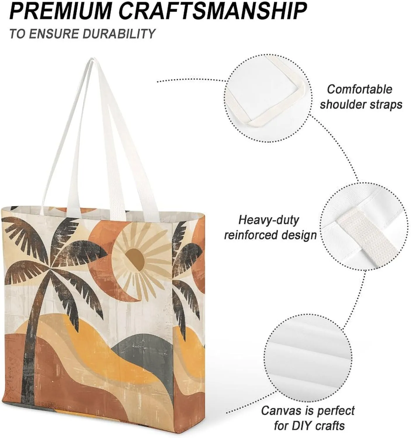 Tote Bag Laptop Handbag Standing in The Field Grocery Bag Canvas Shoulder Bag Crossbody Bag for Travel