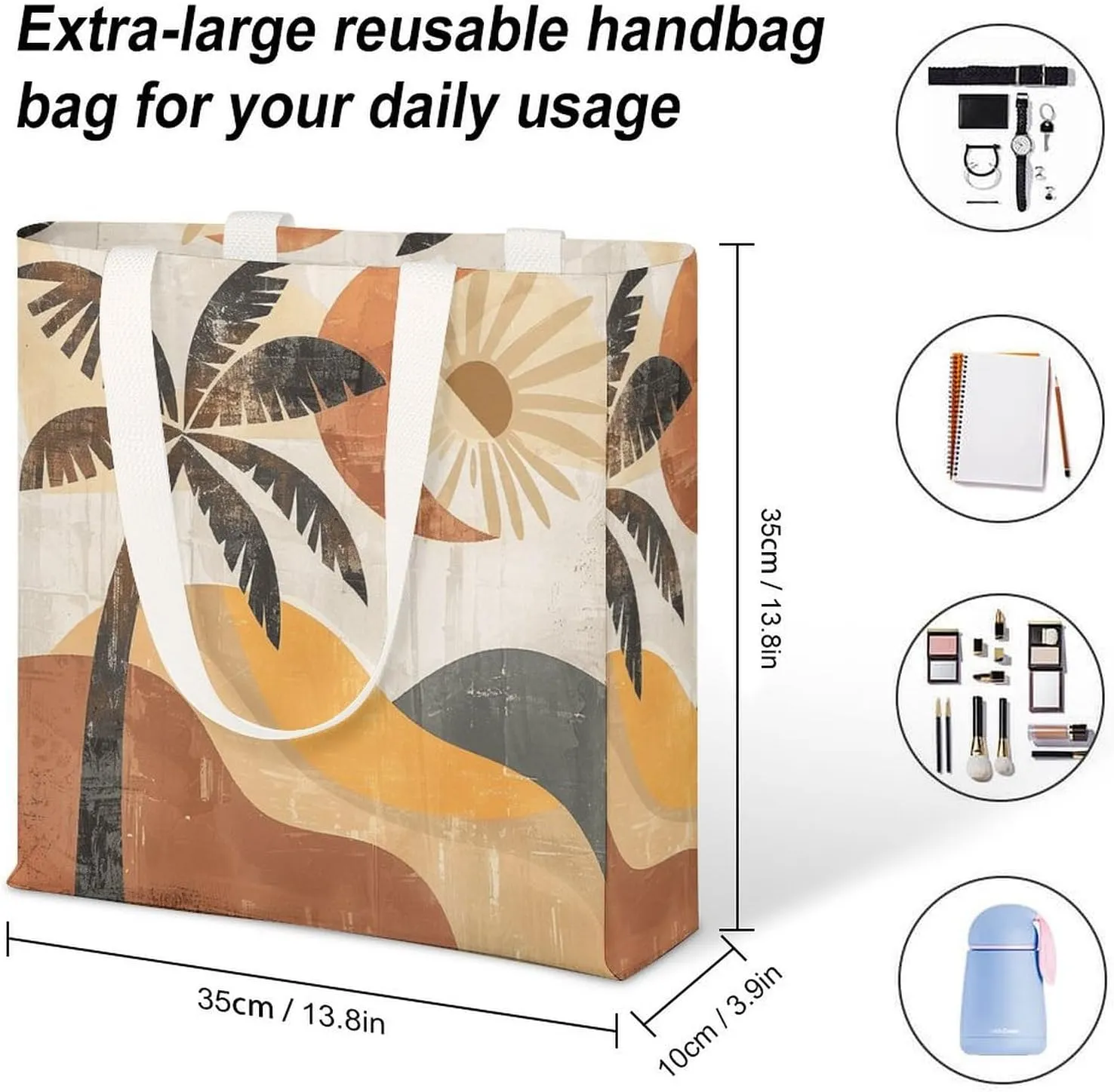 Tote Bag Laptop Handbag Standing in The Field Grocery Bag Canvas Shoulder Bag Crossbody Bag for Travel