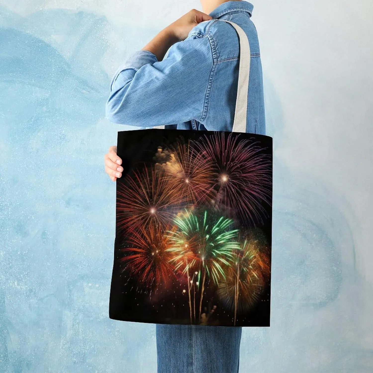 Tote Bag Laptop Handbag Steam Locomotive Train Grocery Bag Canvas Shoulder Bag Crossbody Bag for Travel
