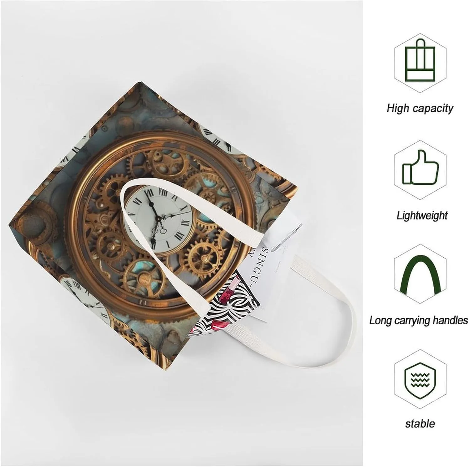 Tote Bag Laptop Handbag Teal And Gold Marble Grocery Bag Canvas Shoulder Bag Crossbody Bag for Travel