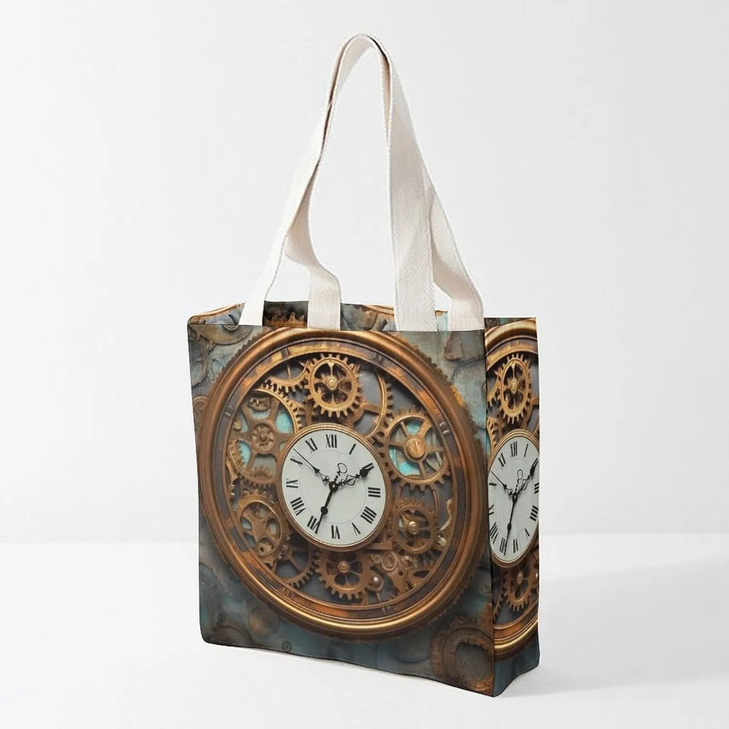 Tote Bag Laptop Handbag Teal And Gold Marble Grocery Bag Canvas Shoulder Bag Crossbody Bag for Travel