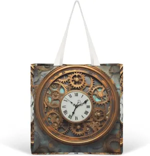 Tote Bag Laptop Handbag Teal And Gold Marble Grocery Bag Canvas Shoulder Bag Crossbody Bag for Travel