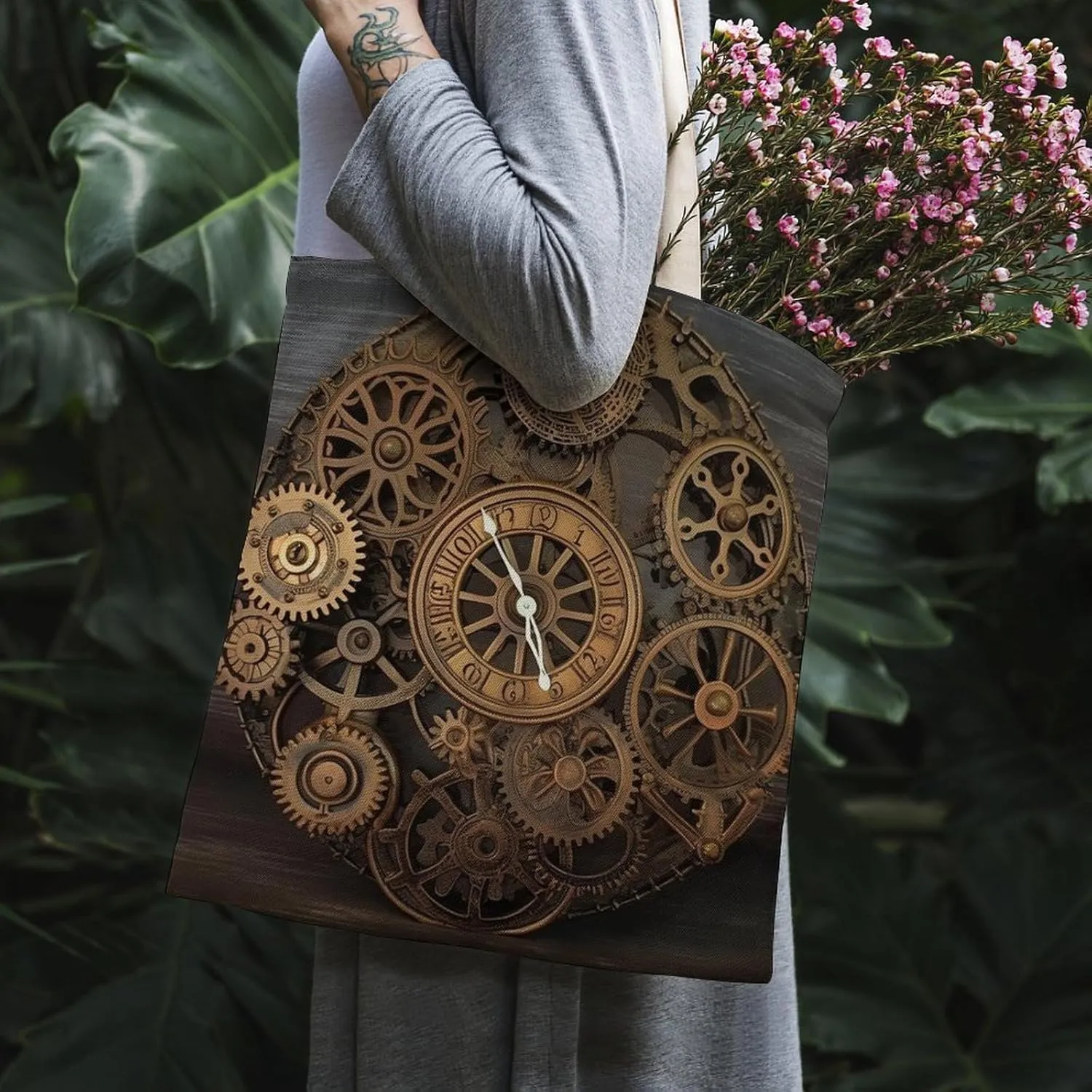 Tote Bag Laptop Handbag The Silent Monkey Grocery Bag Canvas Shoulder Bag Crossbody Bag for Travel