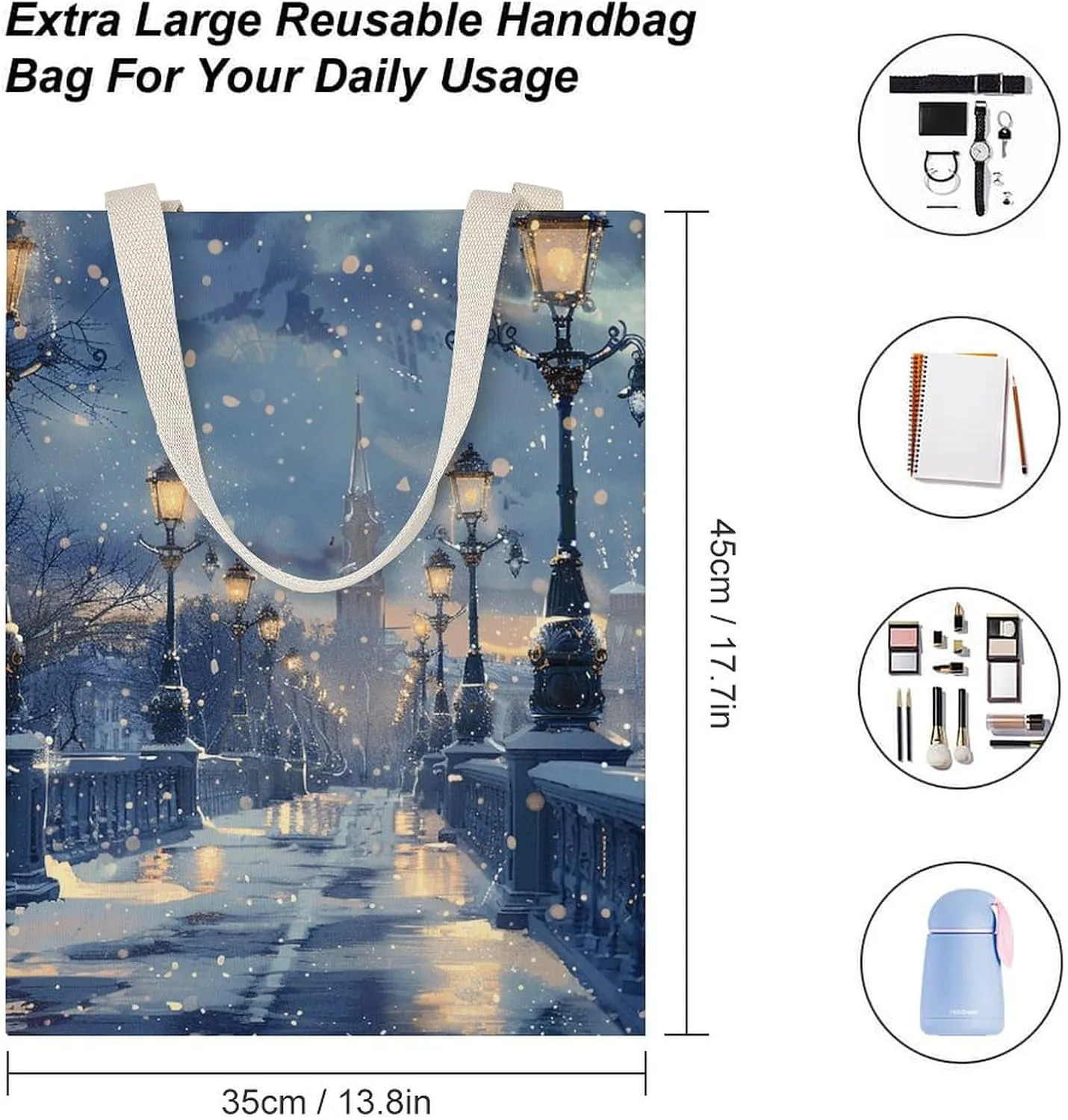 Tote Bag Laptop Handbag Wild Deer Grocery Bag Canvas Shoulder Bag Crossbody Bag for Travel