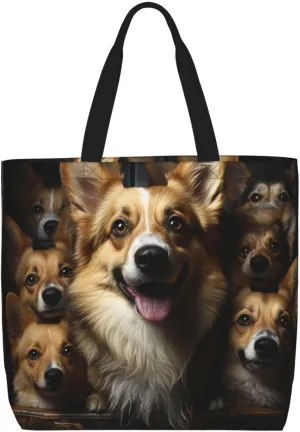 Tote Bag Large Capacity Grocery Bag With Zipper Cute Bunnys Shopping Bag Shoulder Bag for Women
