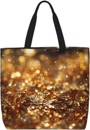 Tote Bag Large Capacity Grocery Bag With Zipper Golden Retriever Paw Prints Shopping Bag Shoulder Bag for Women