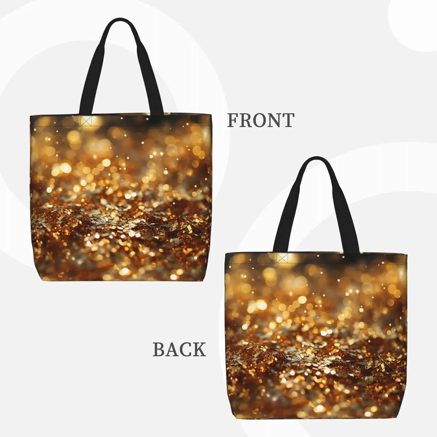 Tote Bag Large Capacity Grocery Bag With Zipper Golden Retriever Paw Prints Shopping Bag Shoulder Bag for Women