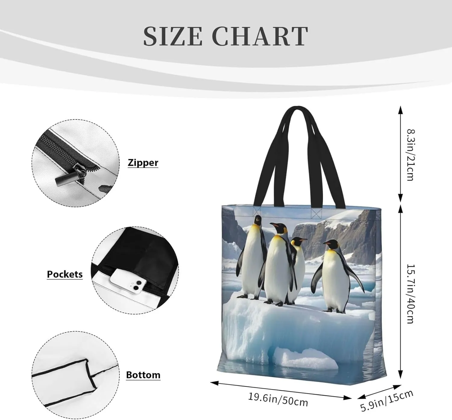 Tote Bag Large Capacity Grocery Bag With Zipper Pitbull Dogs Shopping Bag Shoulder Bag for Women