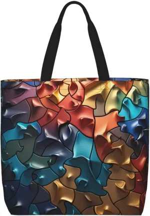 Tote Bag Large Capacity Grocery Bag With Zipper Red Christmas Tree Shopping Bag Shoulder Bag for Women