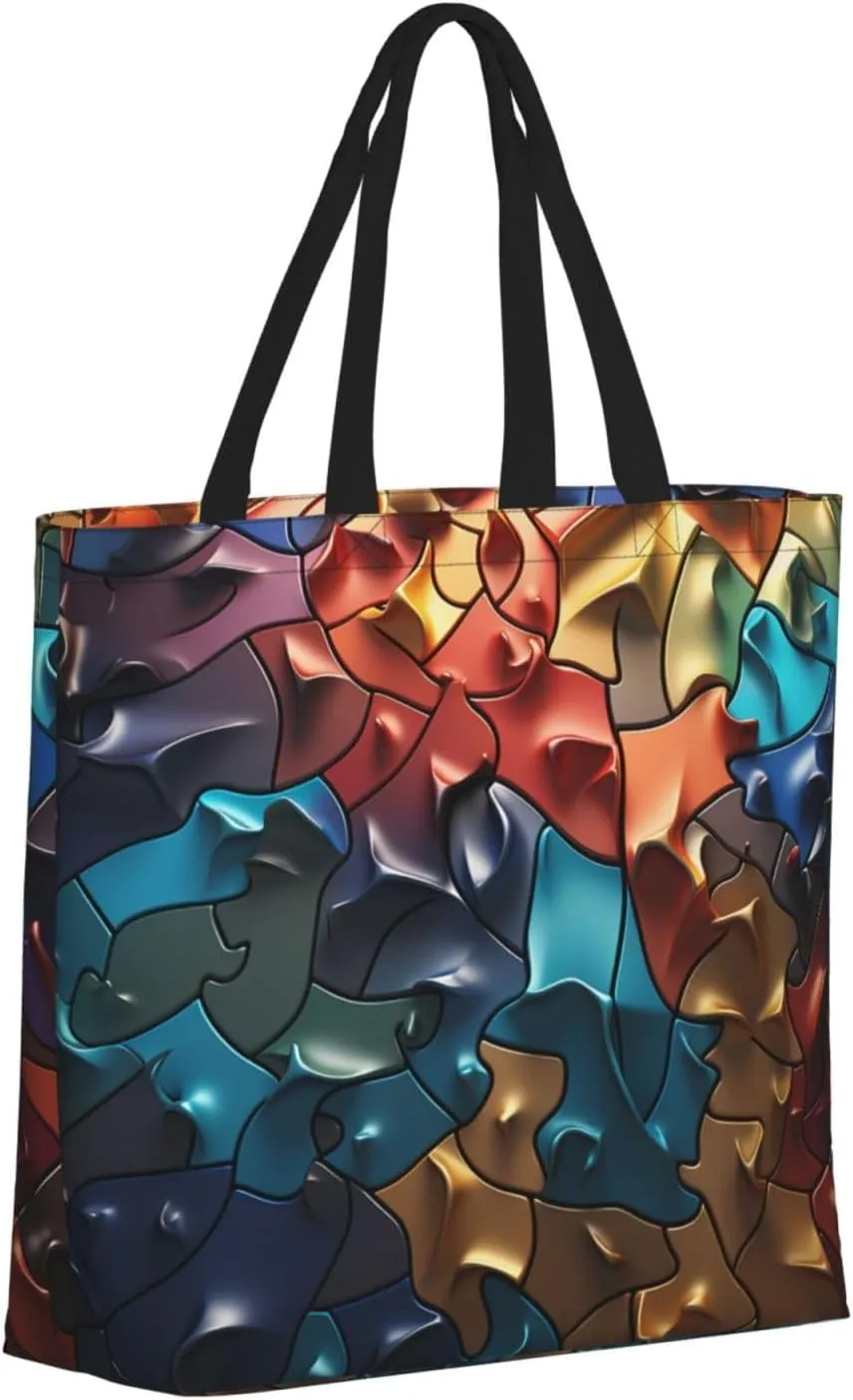 Tote Bag Large Capacity Grocery Bag With Zipper Red Christmas Tree Shopping Bag Shoulder Bag for Women