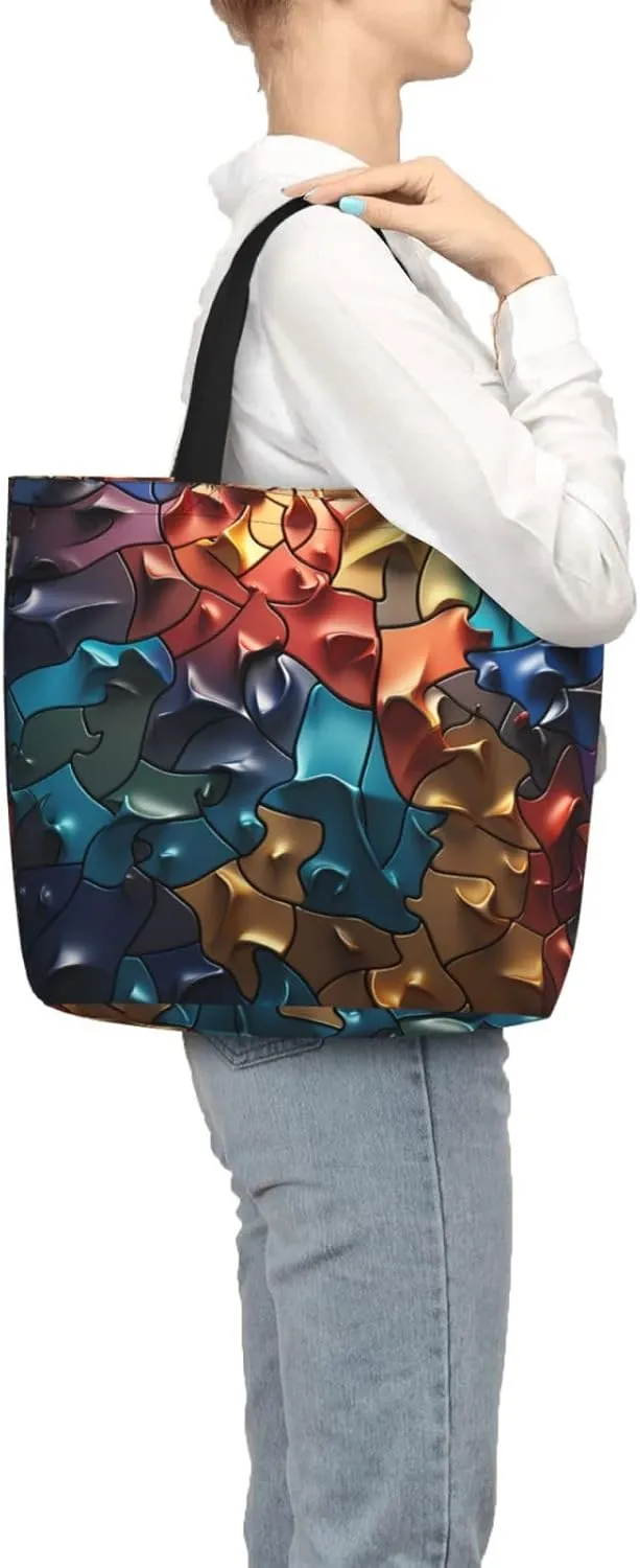 Tote Bag Large Capacity Grocery Bag With Zipper Red Christmas Tree Shopping Bag Shoulder Bag for Women