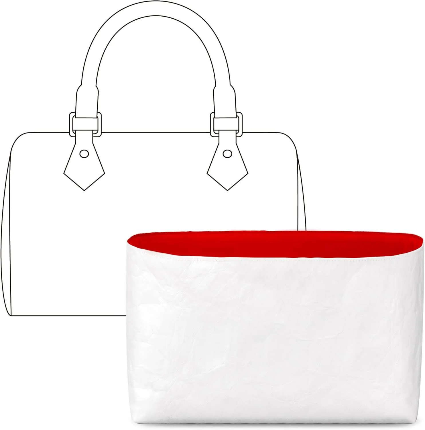 Tote Bag Organizer Insert for LV Speedy nano handbag, Custom Fit Inside Premium Rogue Coeur Lightweight WaterResistant Purse Insert