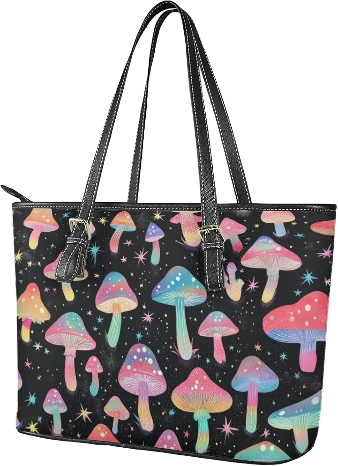Tote Purse Bags Lightweight Oversized Womens PU Leather Top Handle Satchel Handbags with Zipper Pockets