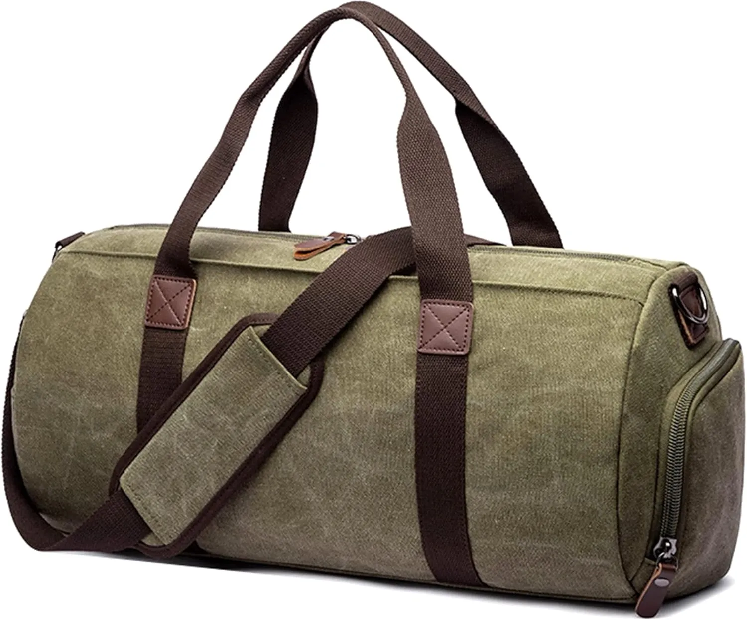 Travel Duffel Bag for Men, Canvas Crossbody Shoulder Bag Large Capacity Satchel Bags for Climbing Camping Hiking (Green)