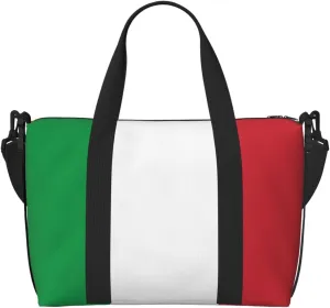 Travel Duffle Bag Weekender Bag Carry On Tote Bag Sport Gym Bag for Women Men Italian flag Print