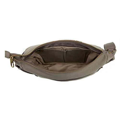 Travelon Anti-theft Courier Bucket Hobo Travel Purse, Stone Gray