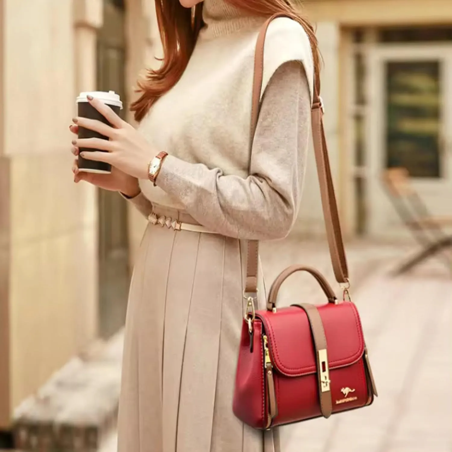 Trendy Leather Top Handle Crossbody Handbags For Women Popular Shoulder Purse For Women Luxury Small Satchel Purse For Women