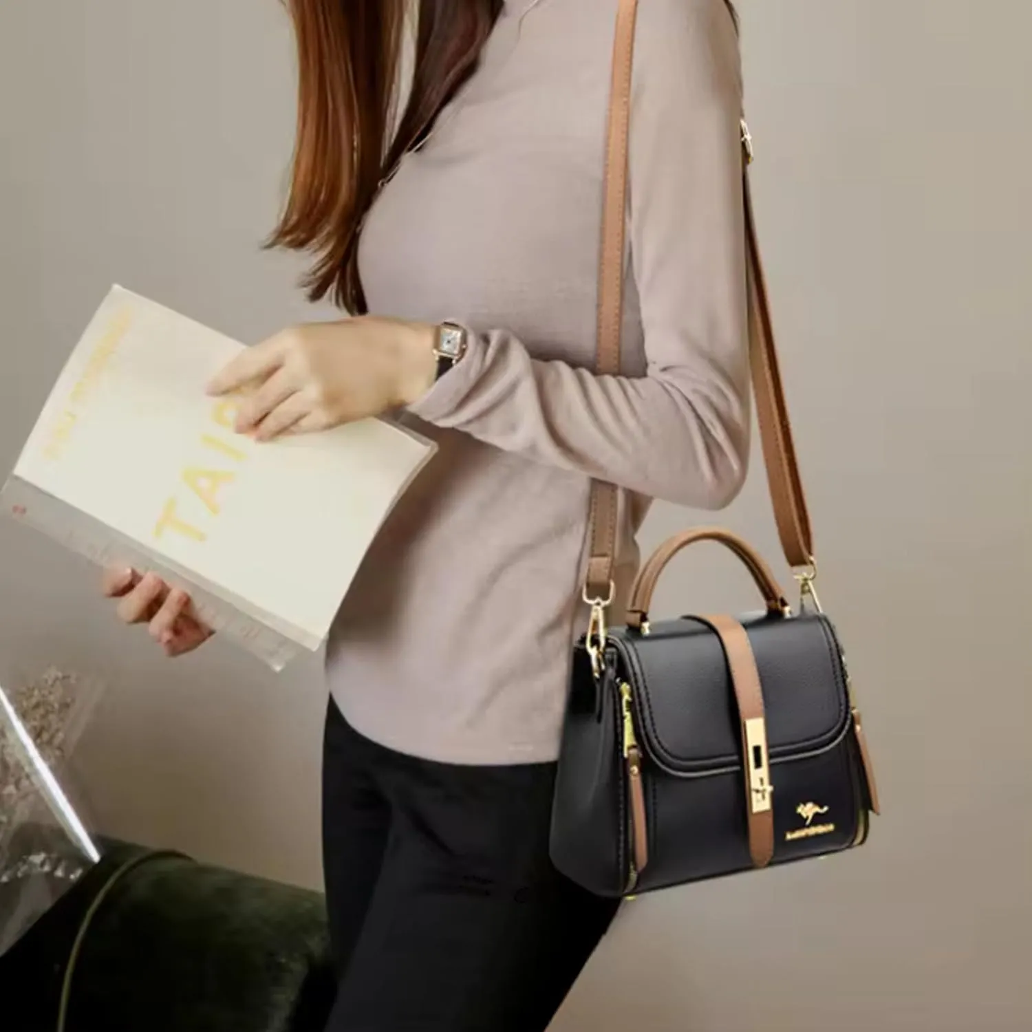 Trendy Leather Top Handle Crossbody Handbags For Women Popular Shoulder Purse For Women Luxury Small Satchel Purse For Women