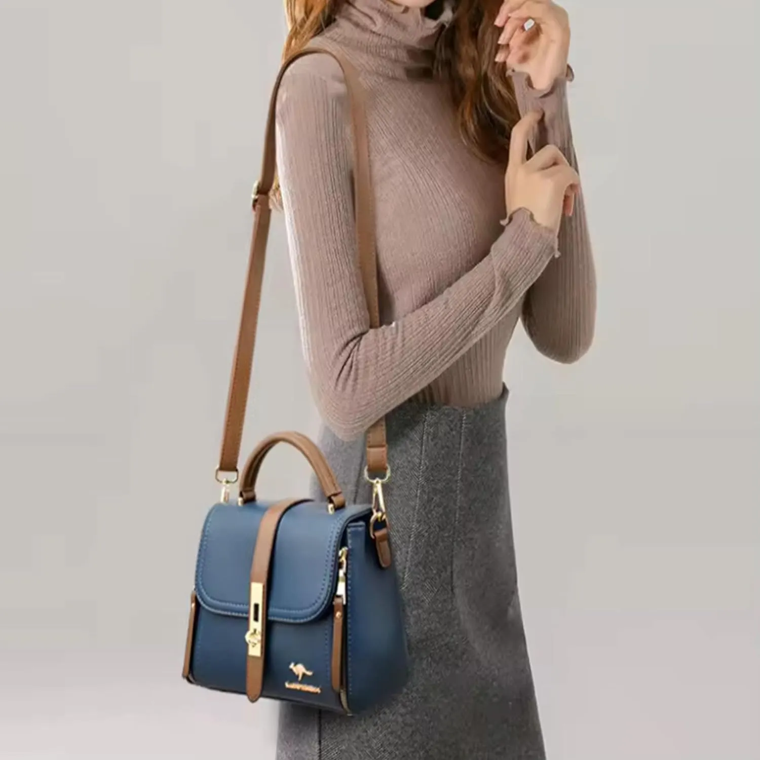 Trendy Leather Top Handle Crossbody Handbags For Women Popular Shoulder Purse For Women Luxury Small Satchel Purse For Women