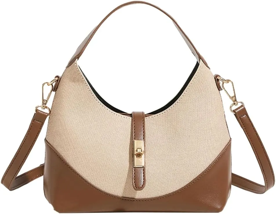 Trendy Vegan Leather Tote Purse for Women Small Shoulder Crossbody Bag Handbag Ladies Designer Satchel 2pcs