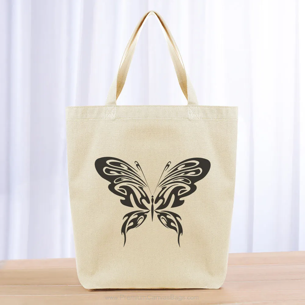 Tribal Butterfly Tote Bag - black