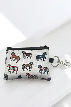 Tribal Horse Print Mini Pouch Bag
