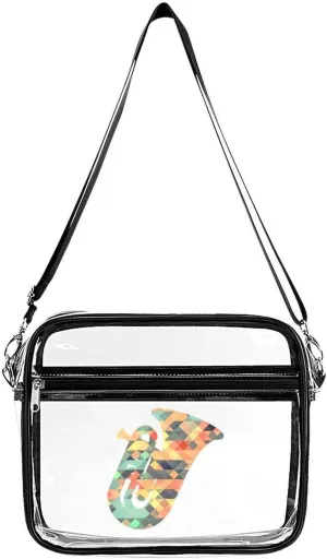 Tuba Instruments Music ArtTuba Instruments Music Art Large Clear Stadium Bag Clear Mini Messenger Bags with 2 Compartments Crossbody Bag