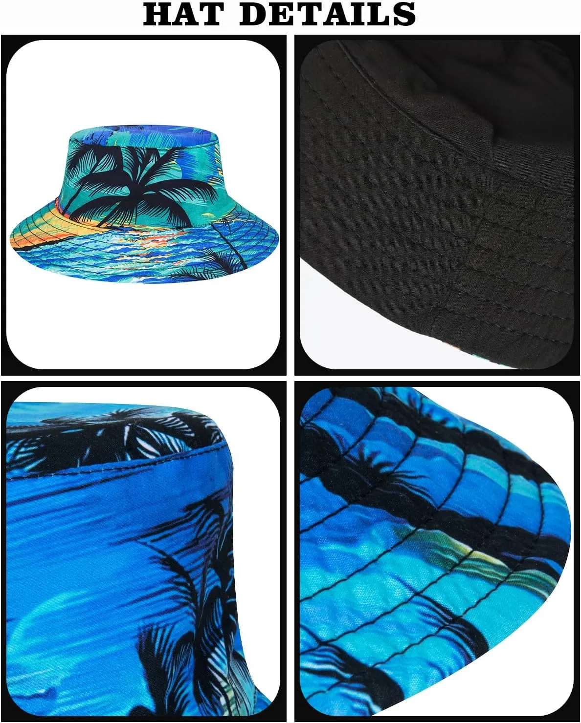 TUNEVUSE Little & Big Boys Hawaiian Button Down Shirts and Short Sets with Bucket Hat Summer Outfits Printed Kids Cabana Set