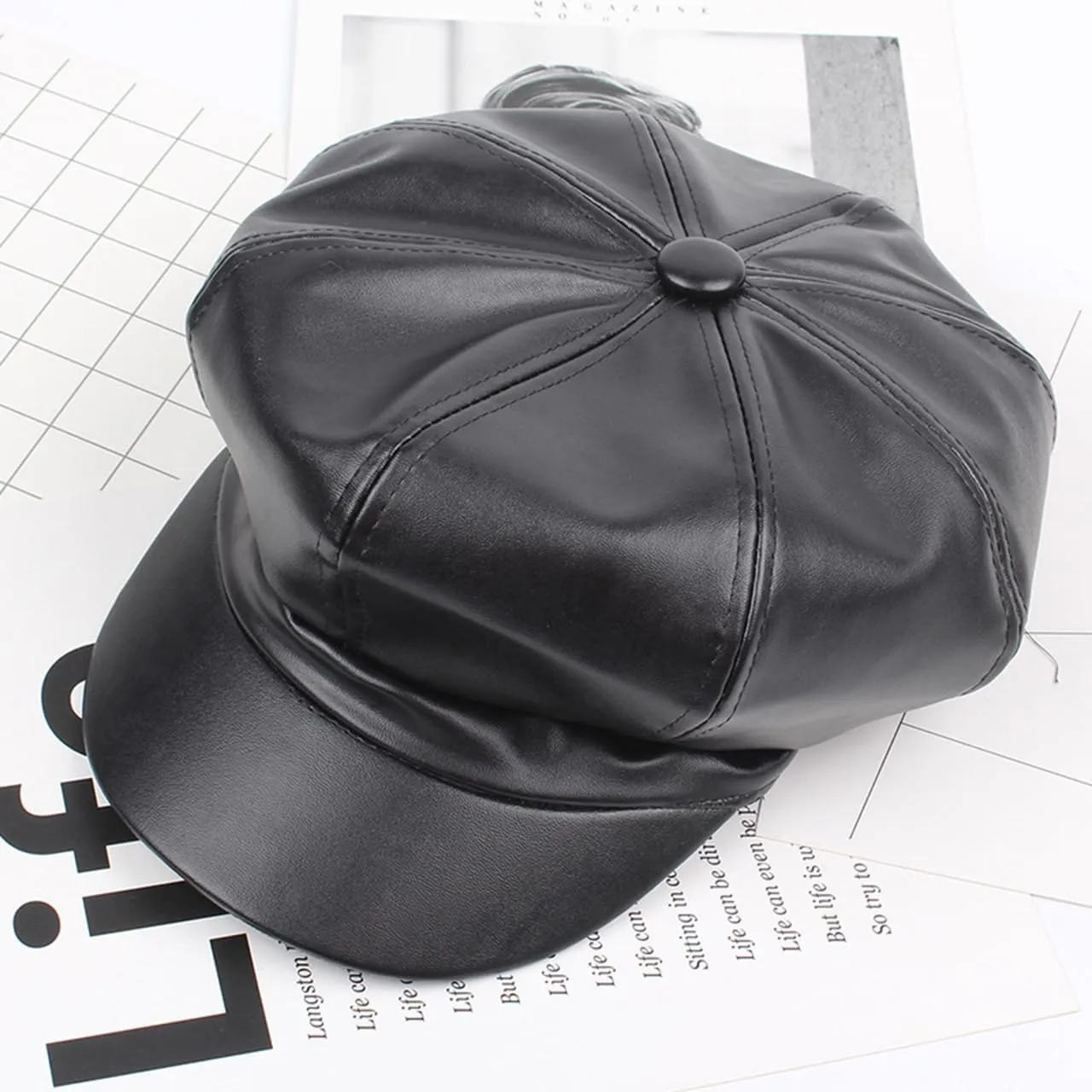 Unisex Black Bucket Hat Waterproof Rain Hat Reversible Shiny Rave Bucket Hat for Concert Festival