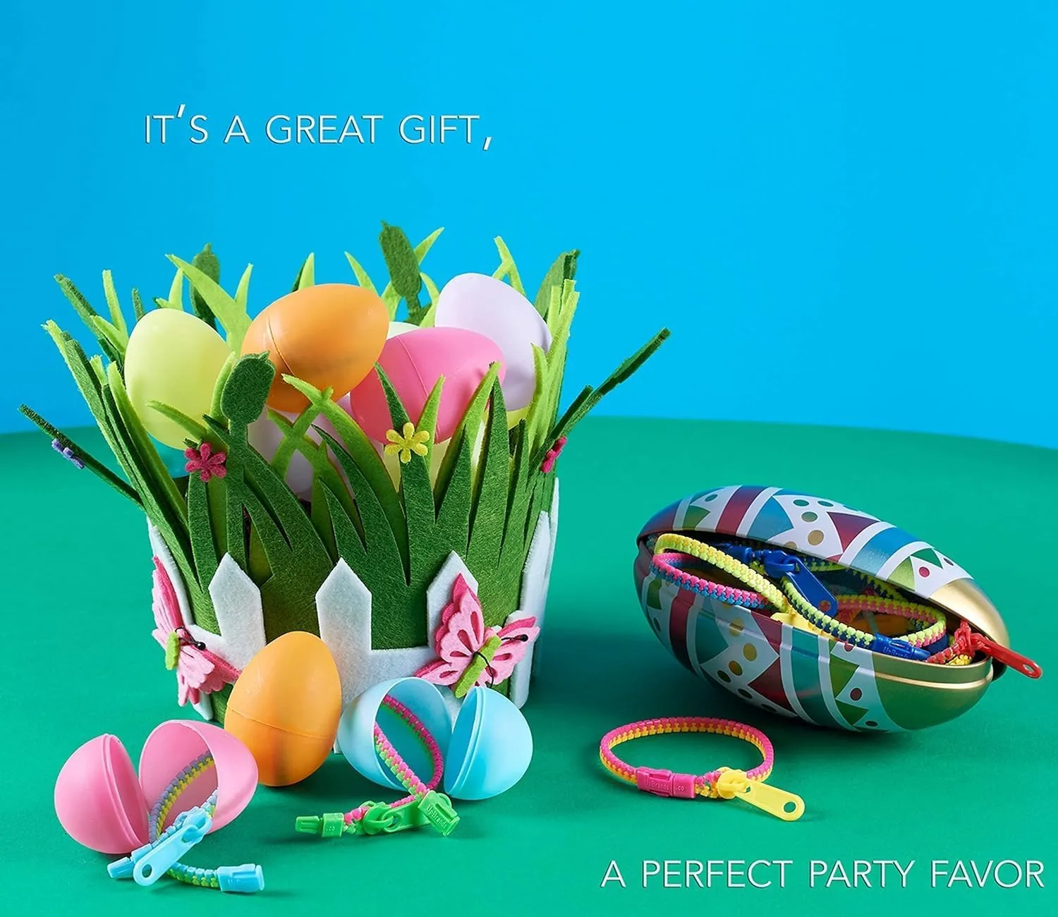 UpBrands 72 Classroom Rewards, Party Favors for Kids, Friendship Zipper Bracelets 7.5” Sensory Bulk Set, Fidget Toys, Easter Basket Stuffers, Kit for Valentine, Birthday, Goodie Bag Easter Egg Fillers