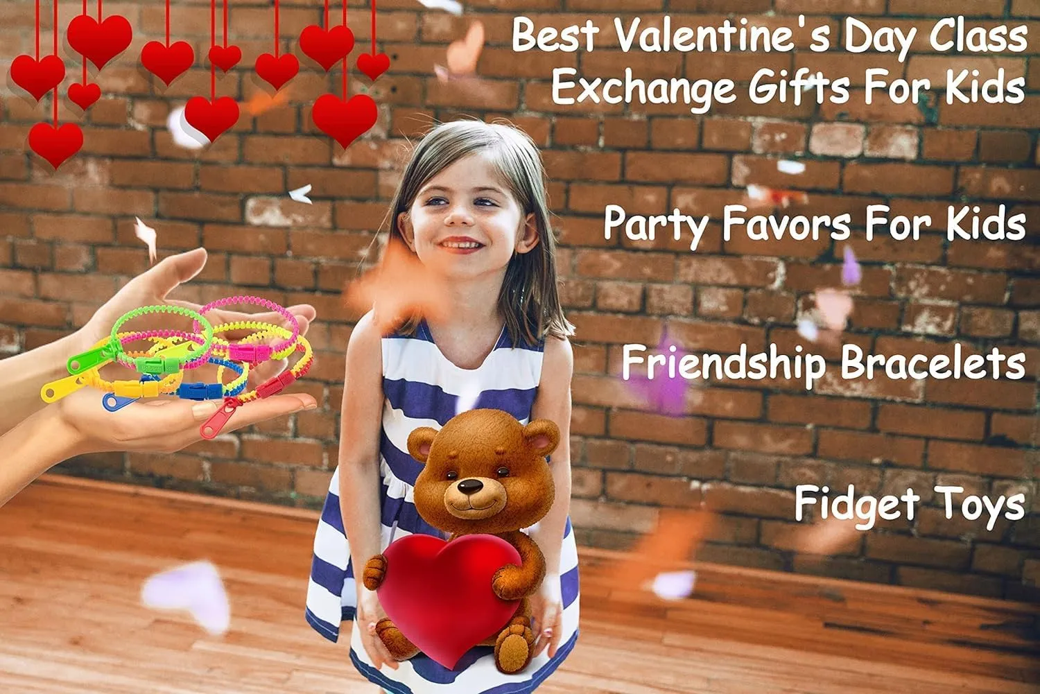 UpBrands 72 Classroom Rewards, Party Favors for Kids, Friendship Zipper Bracelets 7.5” Sensory Bulk Set, Fidget Toys, Easter Basket Stuffers, Kit for Valentine, Birthday, Goodie Bag Easter Egg Fillers