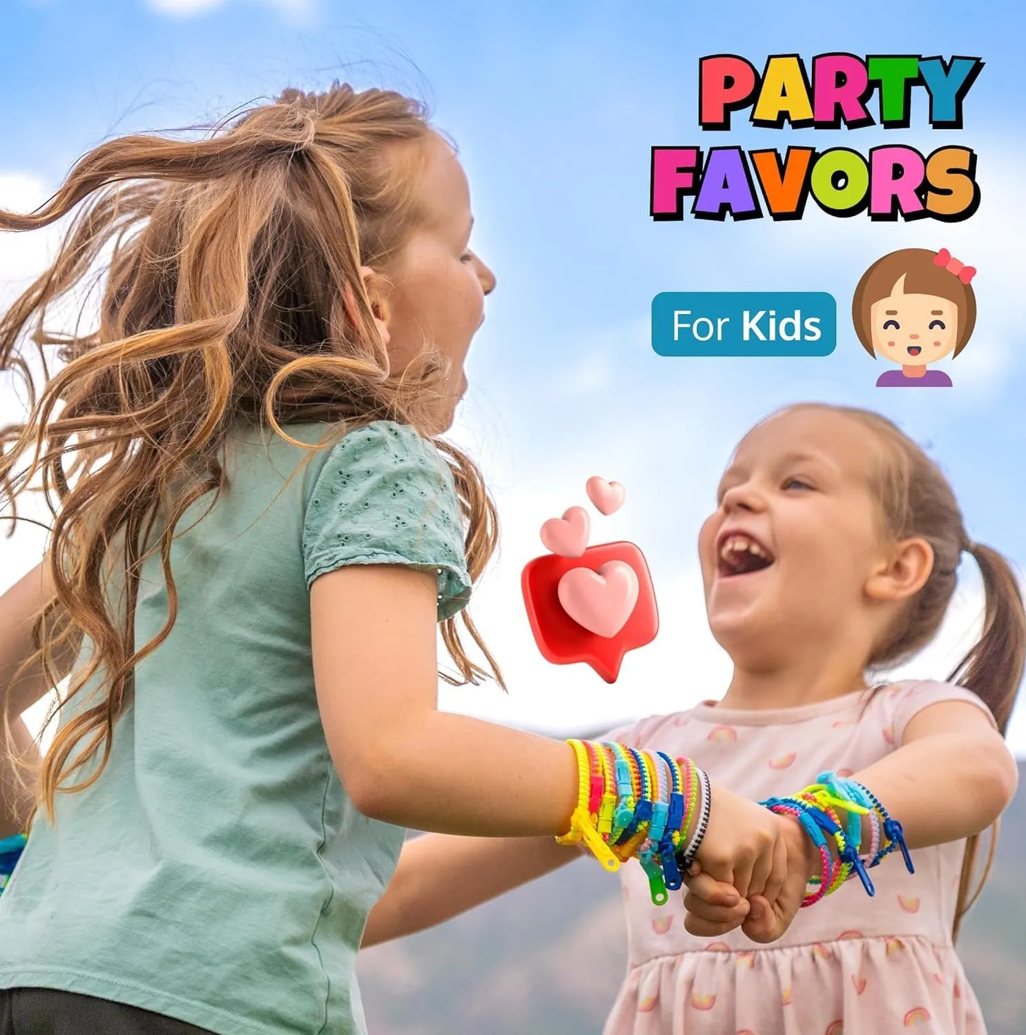 UpBrands 72 Classroom Rewards, Party Favors for Kids, Friendship Zipper Bracelets 7.5” Sensory Bulk Set, Fidget Toys, Easter Basket Stuffers, Kit for Valentine, Birthday, Goodie Bag Easter Egg Fillers
