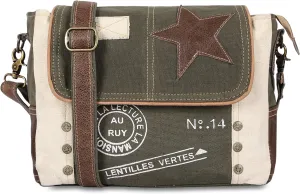 Upcycled Large Canvas Crossbody/shoulder Bag for women with removable shoulder strap canvas tote boho handbag