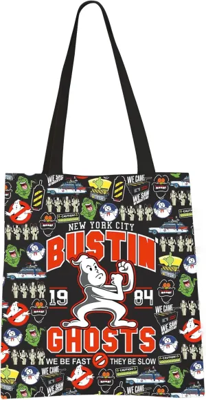 VAMSII Bustin Ghosts Tote Bag - Adult Unisex Medium Canvas Cosmetics Tote Bag - Water Resistant, Portable, Lightweight - 15.74"L x 13.78"W x 0.39"H - Ghostbusters