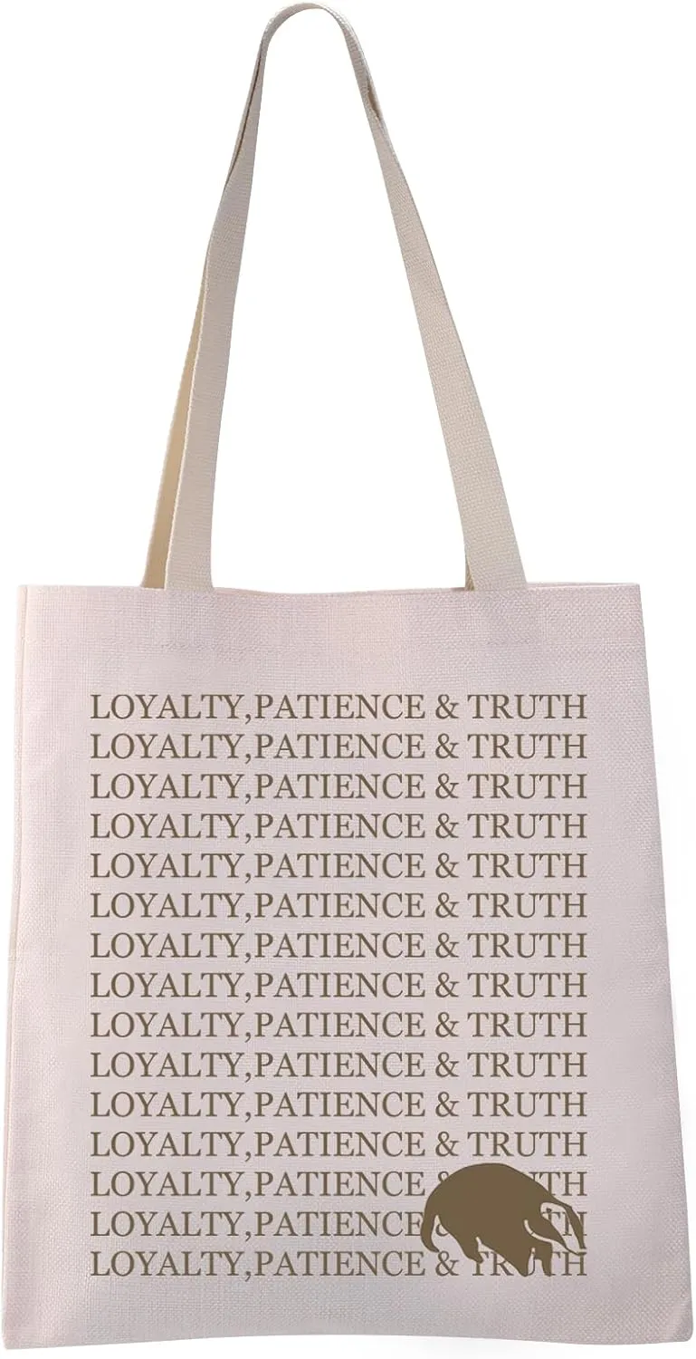 VAMSII Funny Honey Badger Themed Gift Loyalty Patience & Truth Tote Bag Gift For Badger Lover (PATIENCE & TRUTH tote)