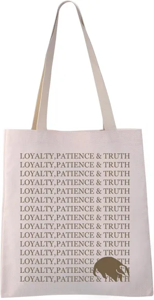 VAMSII Funny Honey Badger Themed Gift Loyalty Patience & Truth Tote Bag Gift For Badger Lover (PATIENCE & TRUTH tote)