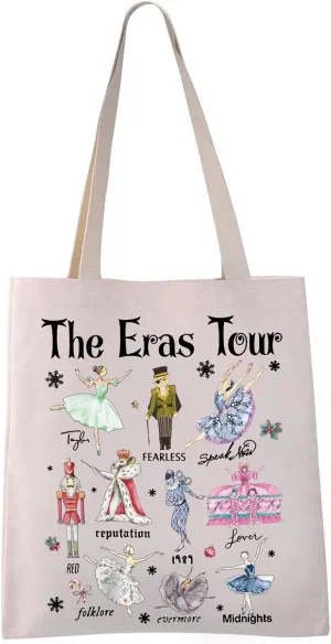 VAMSII Nutcracker Inspired Tote Bag Gift For Singer Nutcracker Fans Ballet Ballerina Shoulder Bag Ballet Recital Dance Gifts (E T Nutcracker tote)