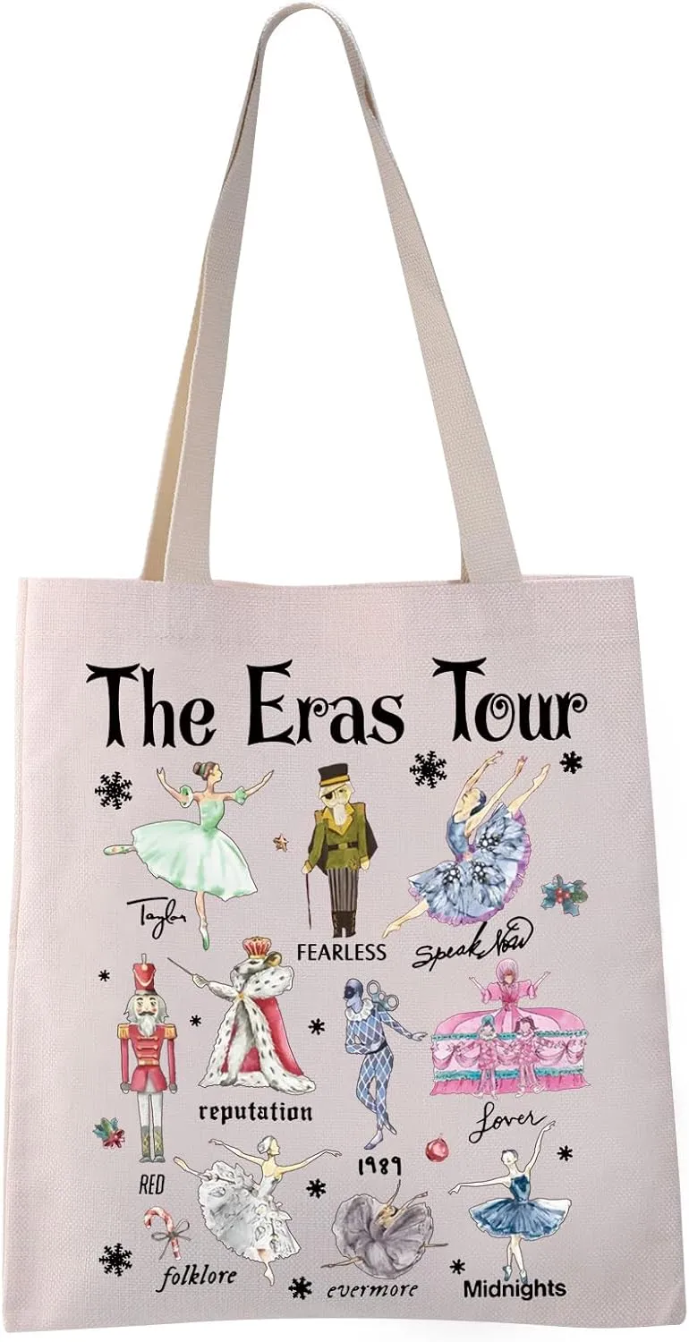VAMSII Nutcracker Inspired Tote Bag Gift For Singer Nutcracker Fans Ballet Ballerina Shoulder Bag Ballet Recital Dance Gifts (E T Nutcracker tote)