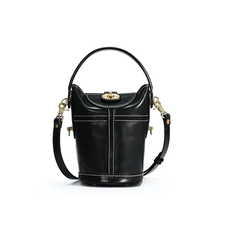 Vegetable Tanned Leather Bucket Bag