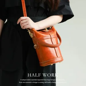 Vegetable Tanned Leather Bucket Bag