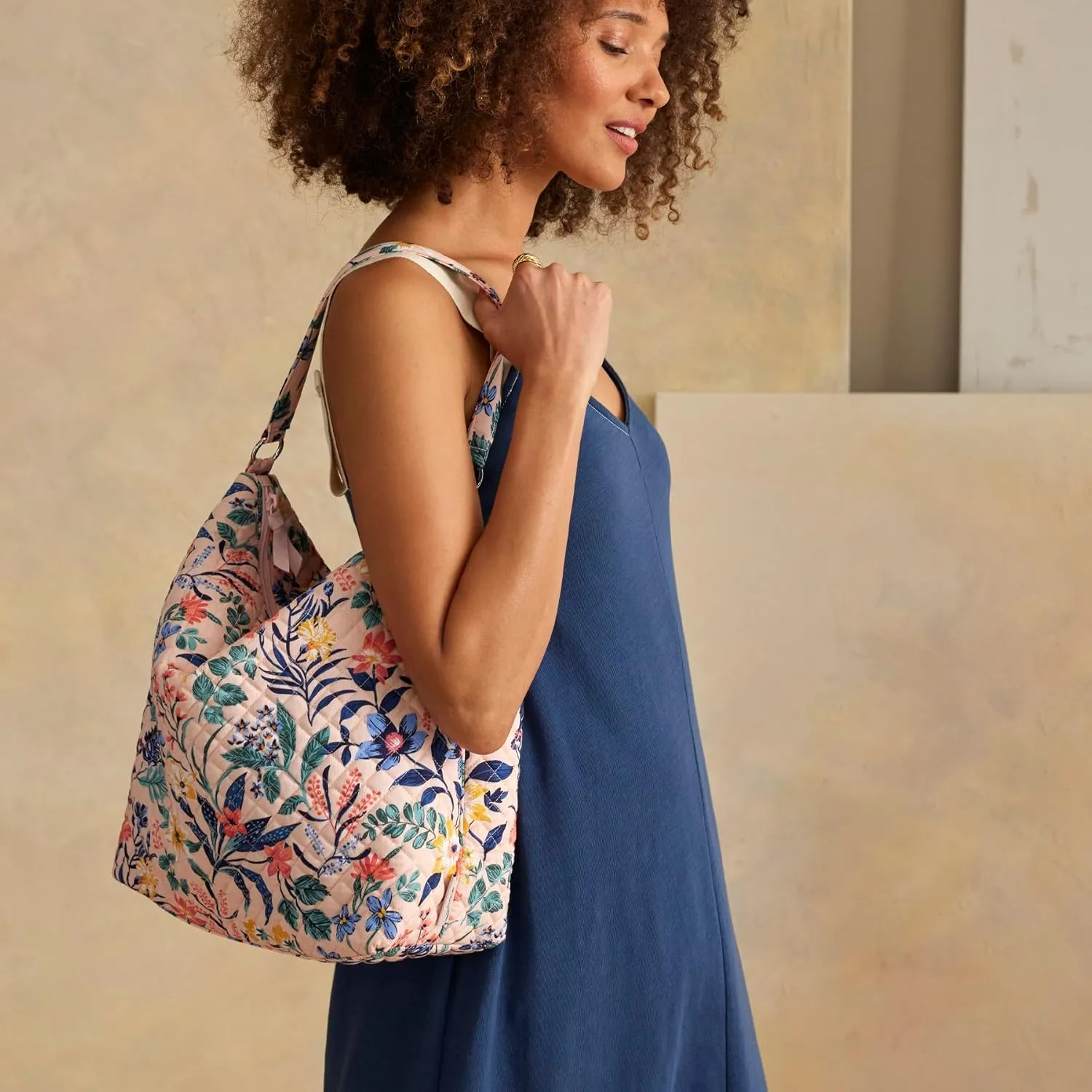 Vera Bradley Women's Cotton Oversized Hobo Shoulder Bag