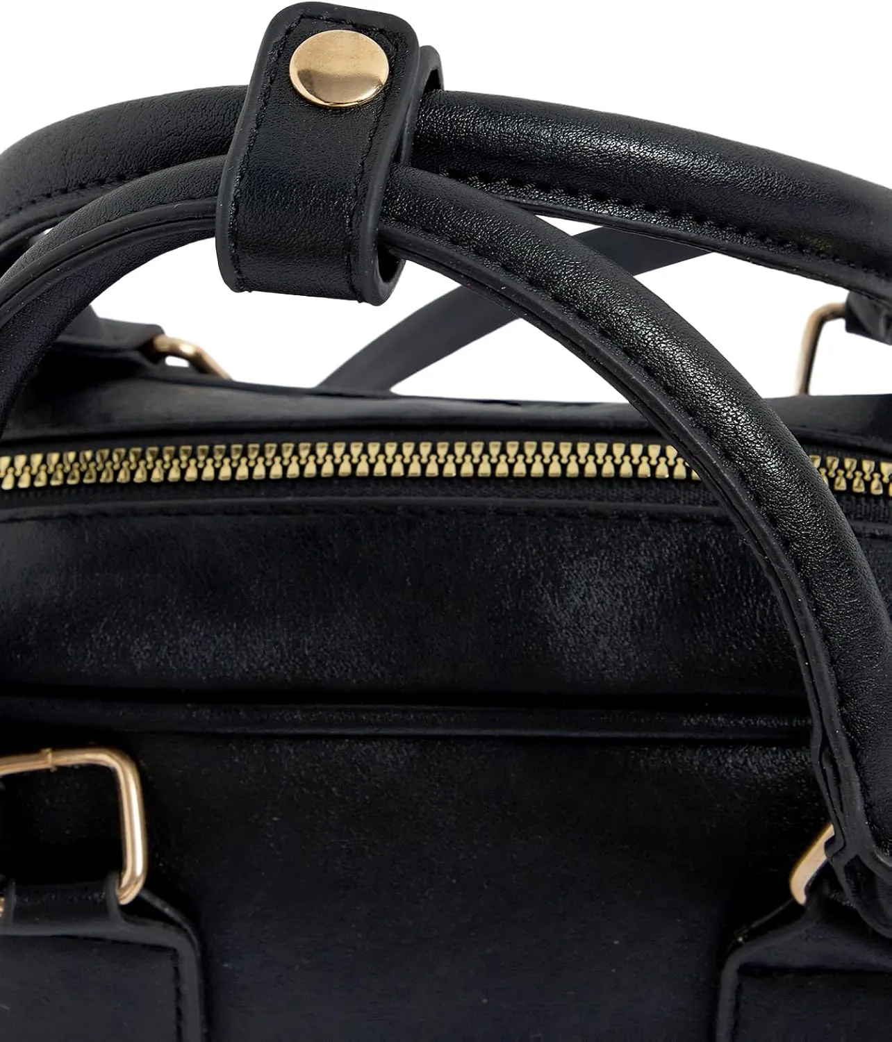 Verdusa Women's Bucket Leather Crossbody Satchel Bags Retro Top Handle Clutch Bowling Bag