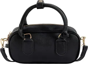 Verdusa Women's Bucket Leather Crossbody Satchel Bags Retro Top Handle Clutch Bowling Bag
