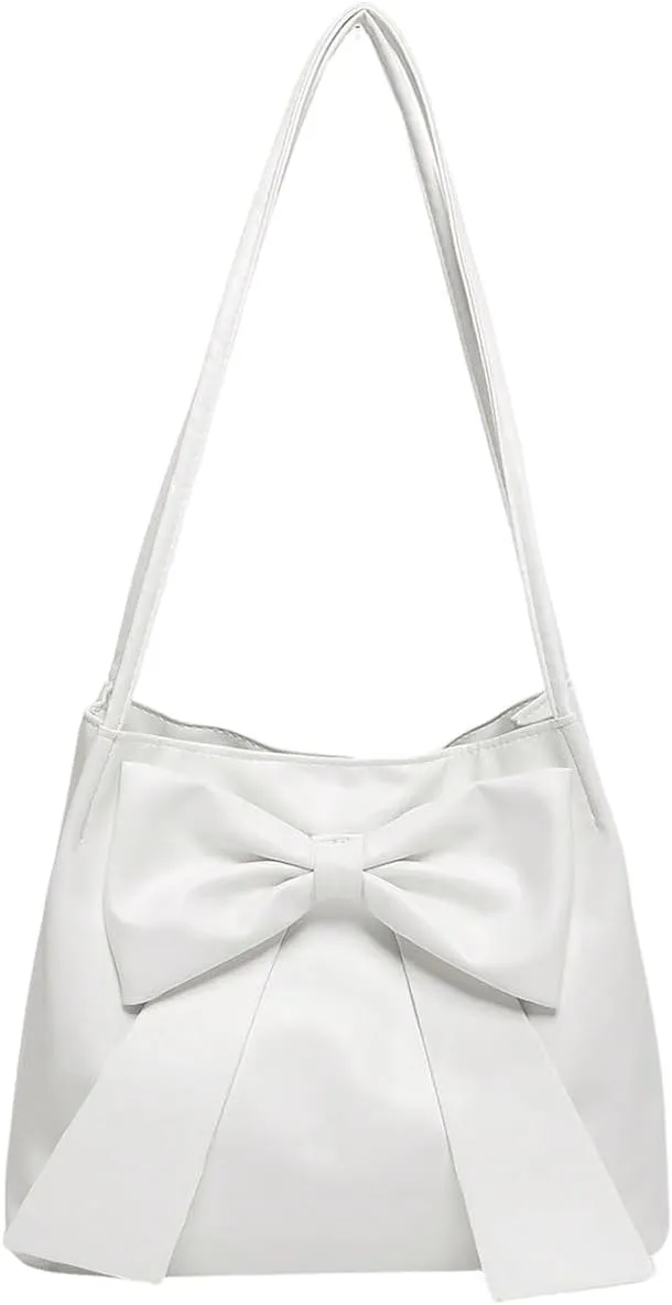 Verdusa Women's PU Leather Shoulder Tote Bags Bow Satchel Purses