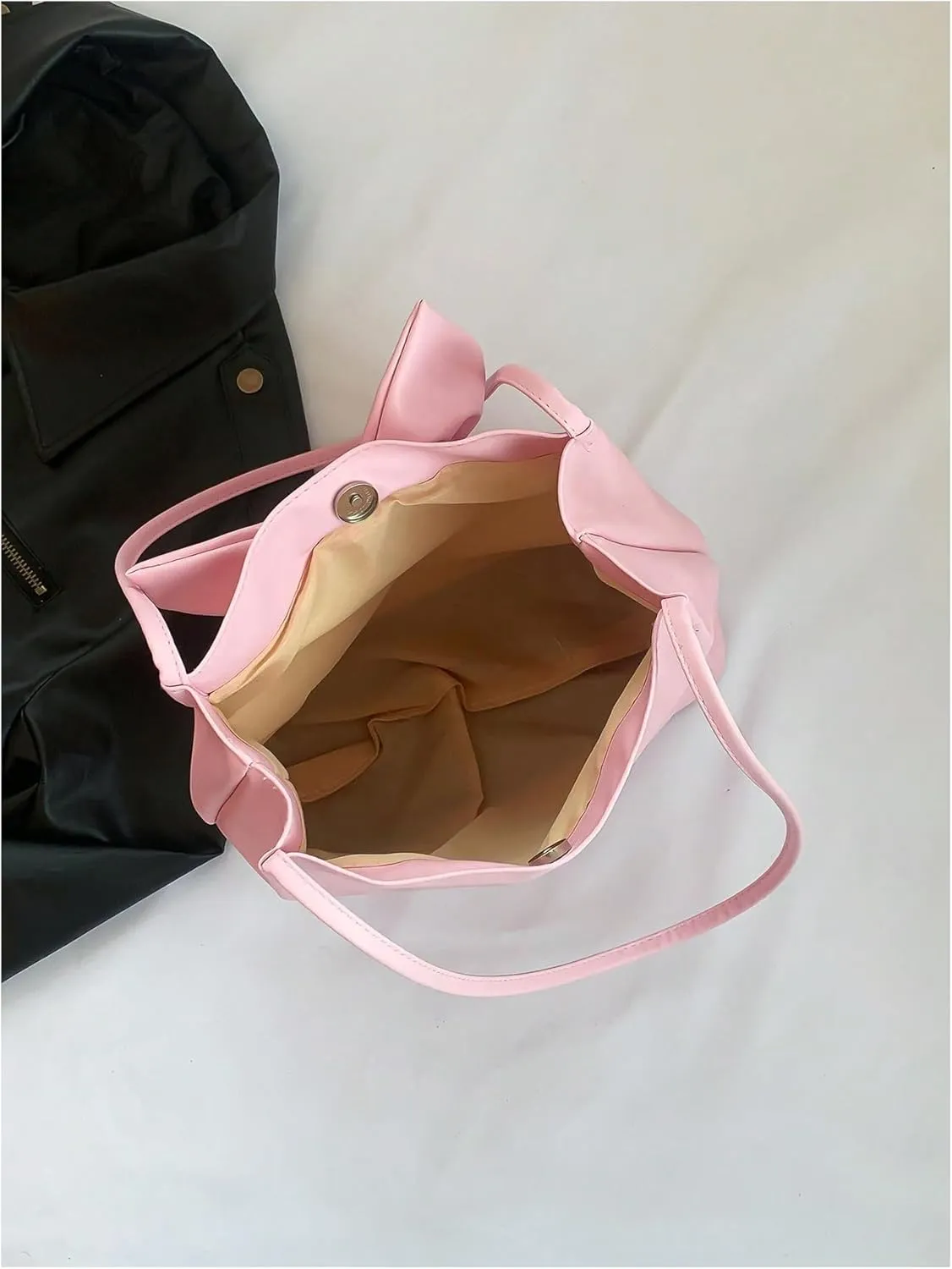 Verdusa Women's PU Leather Shoulder Tote Bags Bow Satchel Purses