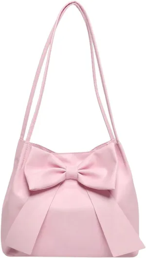 Verdusa Women's PU Leather Shoulder Tote Bags Bow Satchel Purses