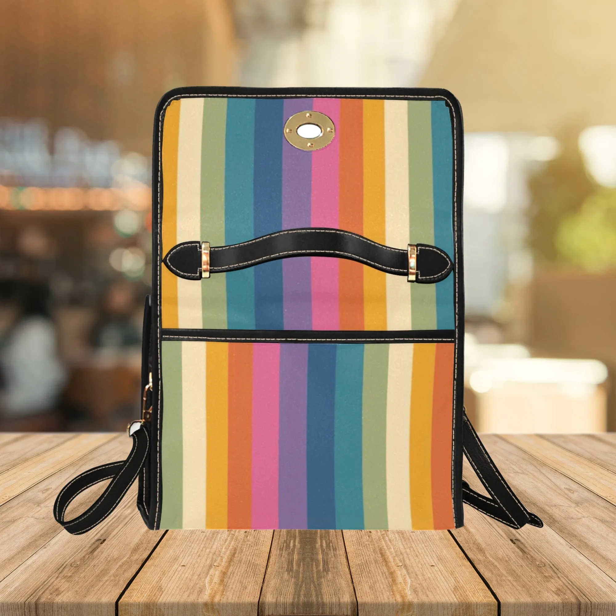 Vertical Rainbow | Canvas Satchel Bag