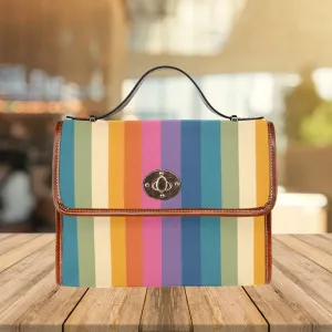 Vertical Rainbow | Canvas Satchel Bag