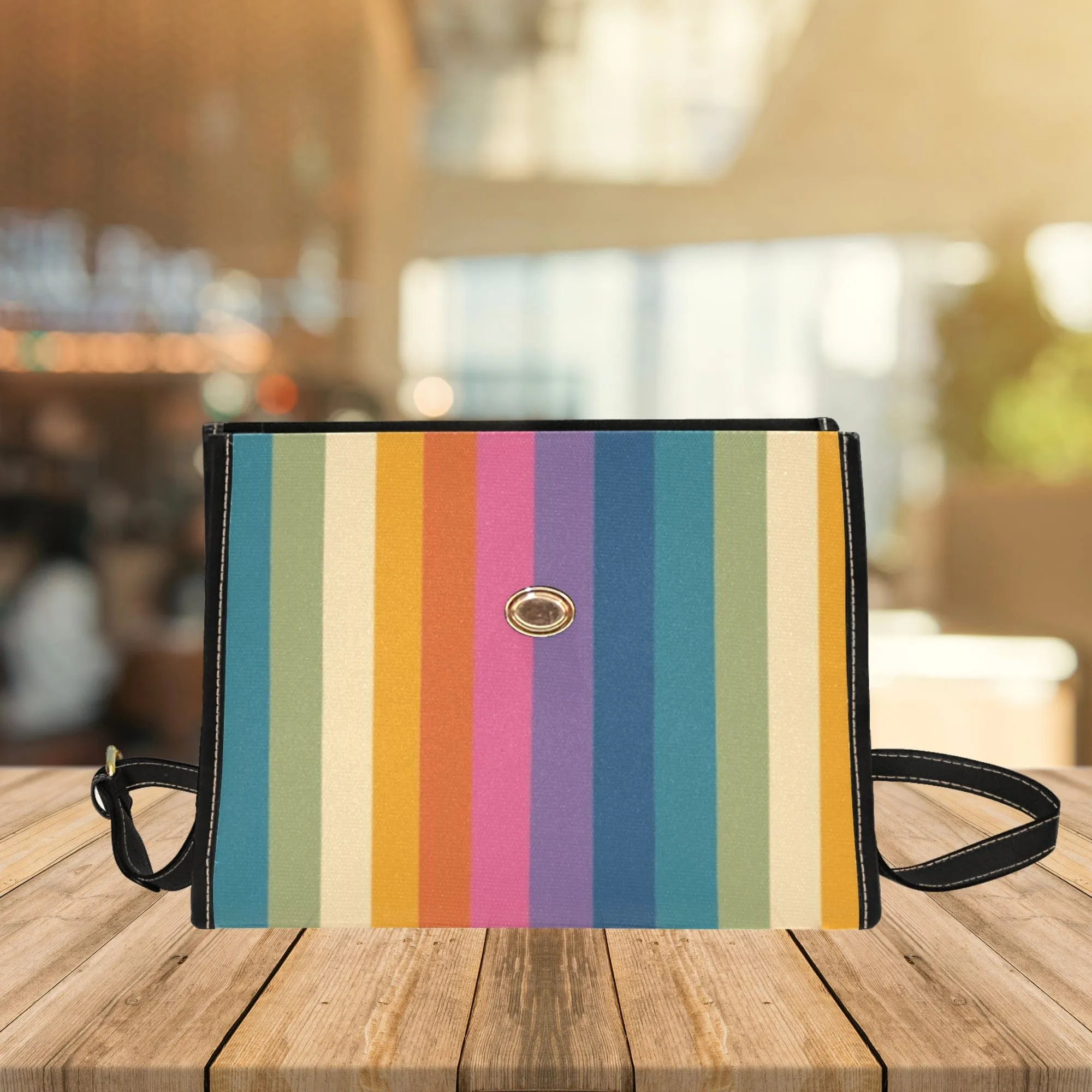 Vertical Rainbow | Canvas Satchel Bag